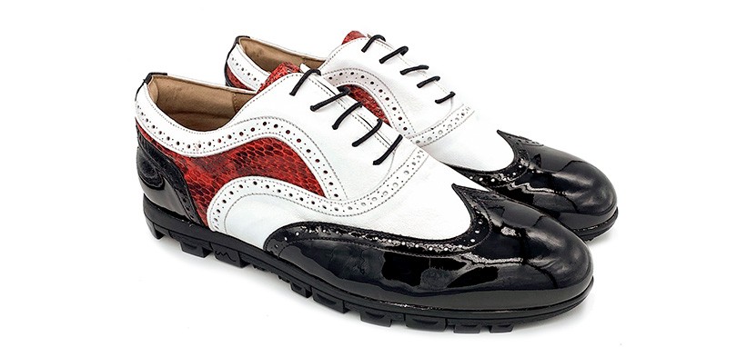 Charol Negro - Basic Blanco - Diamond Rojo