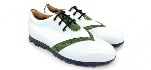Charol Blanco - Cocodrilo Verde Musgo